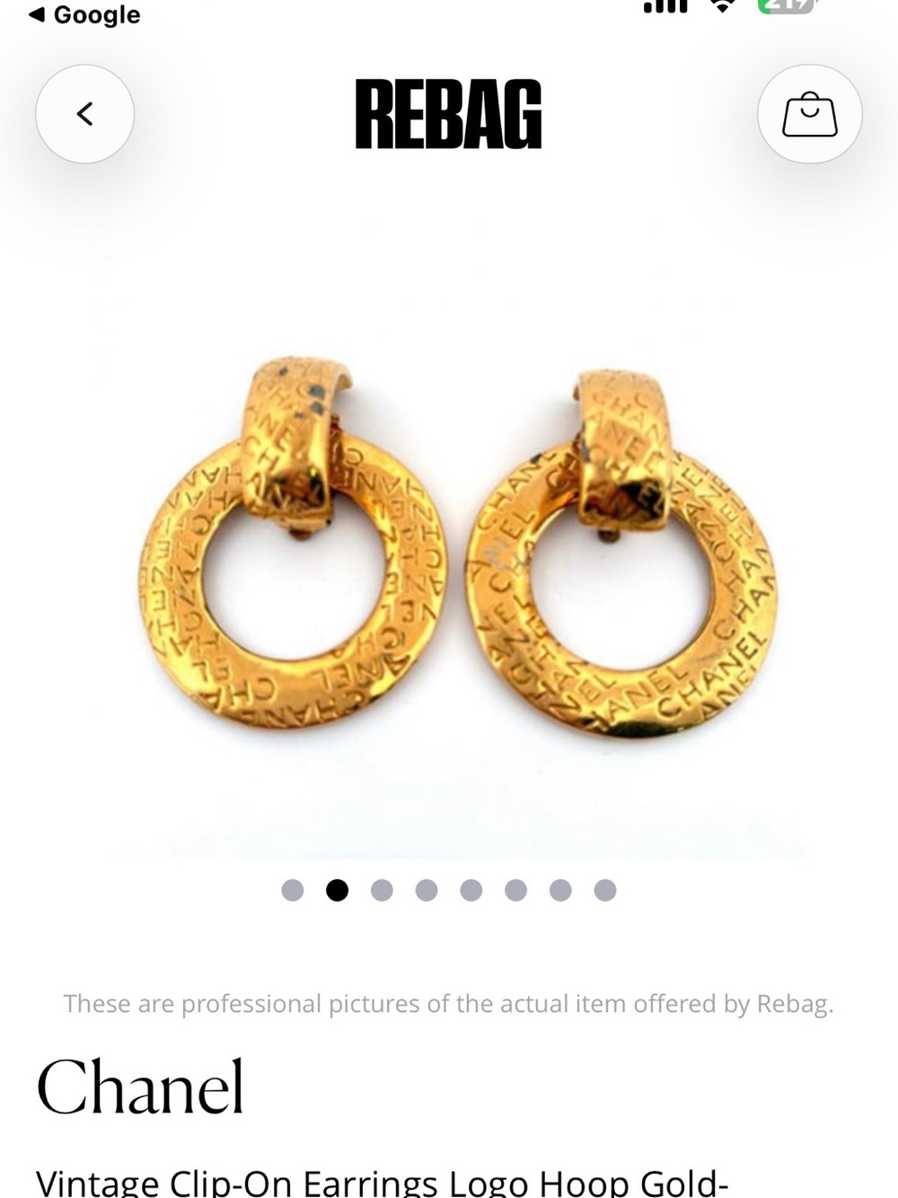 Vintage Chanel Gold Textured Hoop Drop Earrings - Women's Jewelry